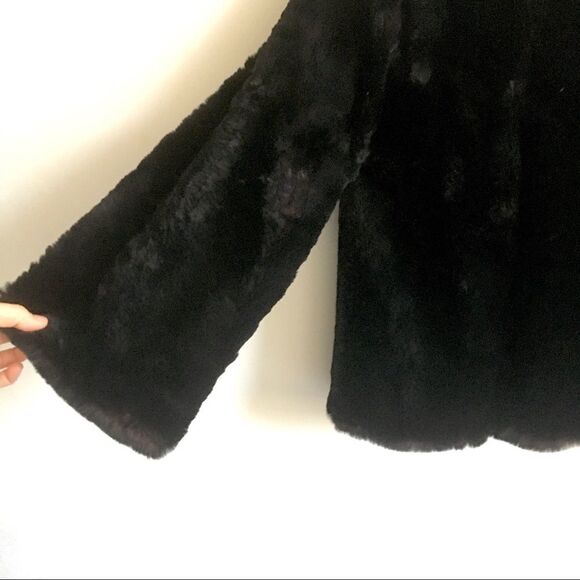 Vintage Mink Real Fur Jacket Bell Sleeves Black S - Picture 7 of 11